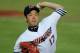 MELBOURNE, AUSTRALIA - NOVEMBER 17: Yusei Kikuchi pitcher for the Aces in action during the Australian Baseball League match between the Melbourne Aces and the Brisbane Bandits at Melbourne Showgrounds on November 17, 2011 in Melbourne, Australia. (Photo by Hamish Blair/Getty Images)