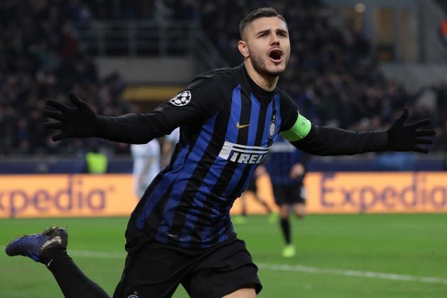 MILAN, ITALY - DECEMBER 11:  Mauro Emanuel Icardi of FC Internazionale celebrates his goal during the UEFA Champions League Group B match between FC Internazionale and PSV at San Siro Stadium on December 11, 2018 in Milan, Italy.  (Photo by Emilio Andreoli/Getty Images)