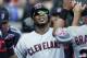 DETROIT, MI - JULY 29: Edwin Encarnacion #10 of the Cleveland Indians celebrates after hitting a solo home run against the Detroit Tigers during the seventh inning at Comerica Park on July 29, 2018 in Detroit, Michigan. The Indians defeated the Tigers 8-1. (Photo by Duane Burleson/Getty Images)