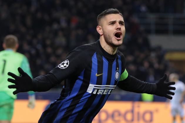 MILAN, ITALY - DECEMBER 11:  Mauro Emanuel Icardi of FC Internazionale celebrates his goal during the UEFA Champions League Group B match between FC Internazionale and PSV at San Siro Stadium on December 11, 2018 in Milan, Italy.  (Photo by Emilio Andreoli/Getty Images)