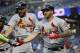 WASHINGTON, DC - SEPTEMBER 05: Matt Adams #15 of the St. Louis Cardinals celebrates with his teammates after hititing a three-run home run in the first inning against the Washington Nationals at Nationals Park on September 5, 2018 in Washington, DC. (Photo by Patrick McDermott/Getty Images)