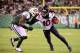 EAST RUTHERFORD, NJ - DECEMBER 15: Wide receiver DeAndre Hopkins #10 of the Houston Texans makes a first-down reception as he is taclked by cornerback Morris Claiborne #21 of the New York Jets in the first quarter at MetLife Stadium on December 15, 2018 in East Rutherford, New Jersey. (Photo by Steven Ryan/Getty Images)