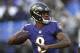 Baltimore Ravens quarterback Lamar Jackson throws to a receiver in the first half of an NFL football game against the Tampa Bay Buccaneers, Sunday, Dec. 16, 2018, in Baltimore. (AP Photo/Nick Wass)