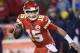 Kansas City Chiefs quarterback Patrick Mahomes (15) scrambles during an NFL football game in Kansas City, Mo., Thursday, Dec. 13, 2018. (AP Photo/Reed Hoffmann)
