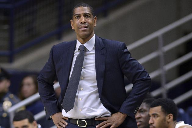 FILE - In this Feb. 7, 2018, file photo, Connecticut head coach Kevin Ollie watches from the sideline during the first half an NCAA college basketball game in Storrs, Conn. Ollie was fired in March amid an NCAA investigation. In response to open records requests from The Associated Press and other news organizations, UConn president Susan Herbst on Monday, June 25, released a June 19 letter upholding Ollie's firing, which said the former men's basketball coach had a pattern of breaking NCAA rules and committed serious violations. (AP Photo/Jessica Hill, File)