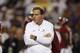Alabama head coach Nick Saban walks on the field before an NCAA college football game against LSU in Baton Rouge, La., Saturday, Nov. 3, 2018. (AP Photo/Gerald Herbert)