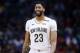 NEW ORLEANS, LA - MARCH 22: Anthony Davis #23 of the New Orleans Pelicans smiles during the first half against the Los Angeles Lakers at the Smoothie King Center on March 22, 2018 in New Orleans, Louisiana. NOTE TO USER: User expressly acknowledges and agrees that, by downloading and or using this photograph, User is consenting to the terms and conditions of the Getty Images License Agreement. (Photo by Jonathan Bachman/Getty Images)