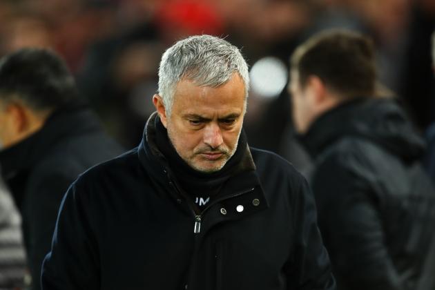 LIVERPOOL, ENGLAND - DECEMBER 16:  Jose Mourinho the head coach / manager of Manchester United during the Premier League match between Liverpool FC and Manchester United at Anfield on December 16, 2018 in Liverpool, United Kingdom. (Photo by Robbie Jay Barratt - AMA/Getty Images)