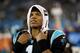 CHARLOTTE, NC - DECEMBER 17: Cam Newton #1 of the Carolina Panthers looks on against the New Orleans Saints in the third quarter during their game at Bank of America Stadium on December 17, 2018 in Charlotte, North Carolina. (Photo by Streeter Lecka/Getty Images)