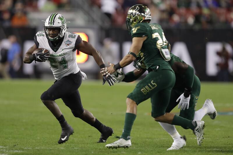 Marshall Beats Usf Behind 5 Rushing Tds To Win 2018 Gasparilla