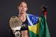LAS VEGAS, NV - MARCH 03: Cris Cyborg of Brazil poses for a portrait backstage after her victory over Yana Kunitskaya of Russia during the UFC 222 event inside T-Mobile Arena on March 3, 2018 in Las Vegas, Nevada. (Photo by Mike Roach/Zuffa LLC/Zuffa LLC via Getty Images)