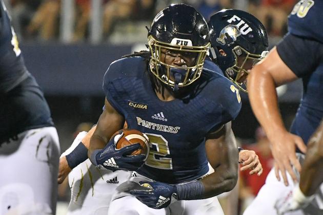 MIAMI, FL - SEPTEMBER 01: Anthony Jones #2 of the FIU Golden Panthers in action during the game against the Indiana Hoosiers at Ricardo Silva Stadium on September 1, 2018 in Miami, Florida. (Photo by Mark Brown/Getty Images)
