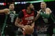 New Orleans Pelicans forward Anthony Davis, center, during the second quarter of a basketball game in Boston, Monday, Dec. 10, 2018. The Celtics defeated the Pelicans 113-100. (AP Photo/Charles Krupa)