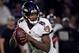 CARSON, CALIFORNIA - DECEMBER 22: Lamar Jackson #8 of the Baltimore Ravens rolls out of the pocket during the second quarter against the Los Angeles Chargers at StubHub Center on December 22, 2018 in Carson, California. (Photo by Harry How/Getty Images)