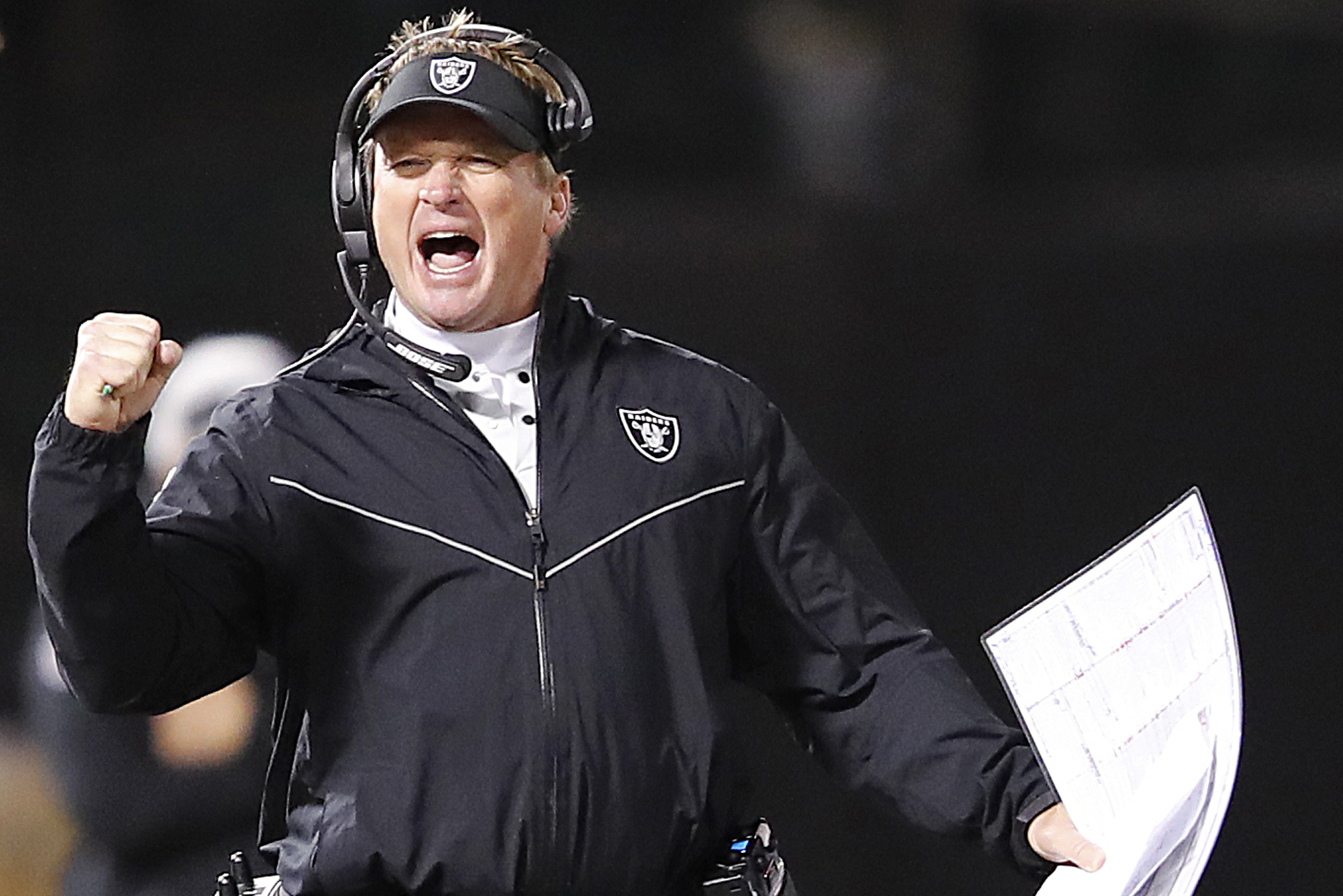 Raiders' Gruden takes realistic approach to win over Browns