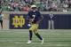Notre Dame quarterback Brandon Wimbush looks to pass against Ball State during the first half of an NCAA college football game in South Bend, Ind., Saturday, Sept. 8, 2018. (AP Photo/Nam Y. Huh)