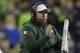 Green Bay Packers coach Mike McCarthy calls to his team during the first half of an NFL football game against the Seattle Seahawks, Thursday, Nov. 15, 2018, in Seattle. (AP Photo/Stephen Brashear)