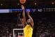 OAKLAND, CA - DECEMBER 25: Draymond Green #23 of the Golden State Warriors shoots the ball against the Los Angeles Lakers on December 25, 2018 at ORACLE Arena in Oakland, California. NOTE TO USER: User expressly acknowledges and agrees that, by downloading and or using this photograph, user is consenting to the terms and conditions of Getty Images License Agreement. Mandatory Copyright Notice: Copyright 2018 NBAE (Photo by Noah Graham/NBAE via Getty Images)