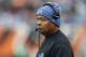 File- This Dec. 24, 2017, file photo shows Detroit Lions head coach Jim Caldwell watching during the first half of an NFL football game against the Cincinnati Bengals in Cincinnati. The Packers (7-8) have fallen short of the playoffs for the first time since 2008, a year before Matthews was drafted. Detroit (8-7) won’t be in the postseason either, and the big question now is whether the Lions will stick with Caldwell for another year. Detroit made the playoffs last season but lost its final three regular-season games and its postseason opener. This year, the Lions were in decent shape at 6-4 before consecutive losses against Minnesota and Baltimore left them playing catch-up.(AP Photo/Gary Landers, File)