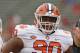 Clemson's Dexter Lawrence (90) warms up prior to an NCAA college football game against North Carolina State in Raleigh, N.C., Saturday, Nov. 4, 2017. (AP Photo/Gerry Broome)