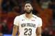 New Orleans Pelicans forward Anthony Davis (23) in action during an NBA basketball game Friday, Nov. 30, 2018, in Miami. (AP Photo/Brynn Anderson)