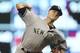 New York Yankees pitcher Sonny Gray throws against the Minnesota Twins in the first inning of a baseball game, Tuesday, Sept. 11, 2018, in Minneapolis. (AP Photo/Jim Mone)