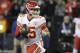Kansas City Chiefs quarterback Patrick Mahomes looks to pass against the Seattle Seahawks during the first half of an NFL football game, Sunday, Dec. 23, 2018, in Seattle. (AP Photo/Elaine Thompson)