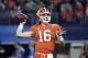Clemson quarterback Trevor Lawrence (16) throws a pass in the first half of the NCAA Cotton Bowl semi-final playoff football game against Notre Dame on Saturday, Dec. 29, 2018, in Arlington, Texas. (AP Photo/Jeffrey McWhorter)
