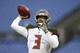Tampa Bay Buccaneers quarterback Jameis Winston warms up before an NFL football game against the Baltimore Ravens, Sunday, Dec. 16, 2018, in Baltimore. (AP Photo/Gail Burton)