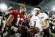 MIAMI, FL - DECEMBER 29: Kyler Murray #1 of the Oklahoma Sooners congratulates Tua Tagovailoa #13 of the Alabama Crimson Tide after the Alabama Crimson Tide defeat the Oklahoma Sooners 45-34 to win the College Football Playoff Semifinal at the Capital One Orange Bowl at Hard Rock Stadium on December 29, 2018 in Miami, Florida. (Photo by Michael Reaves/Getty Images)