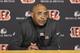 Cincinnati Bengals head coach Marvin Lewis attends a new conference after an NFL football game against the Oakland Raiders, Sunday, Dec. 16, 2018, in Cincinnati. (AP Photo/Gary Landers)
