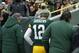 CORRECTS TO REMOVE SCORE- Green Bay Packers' Aaron Rodgers is taken to the locker room to be evaluated during the first half of an NFL football game against the Detroit Lions Sunday, Dec. 30, 2018, in Green Bay, Wis. (AP Photo/Matt Ludtke)