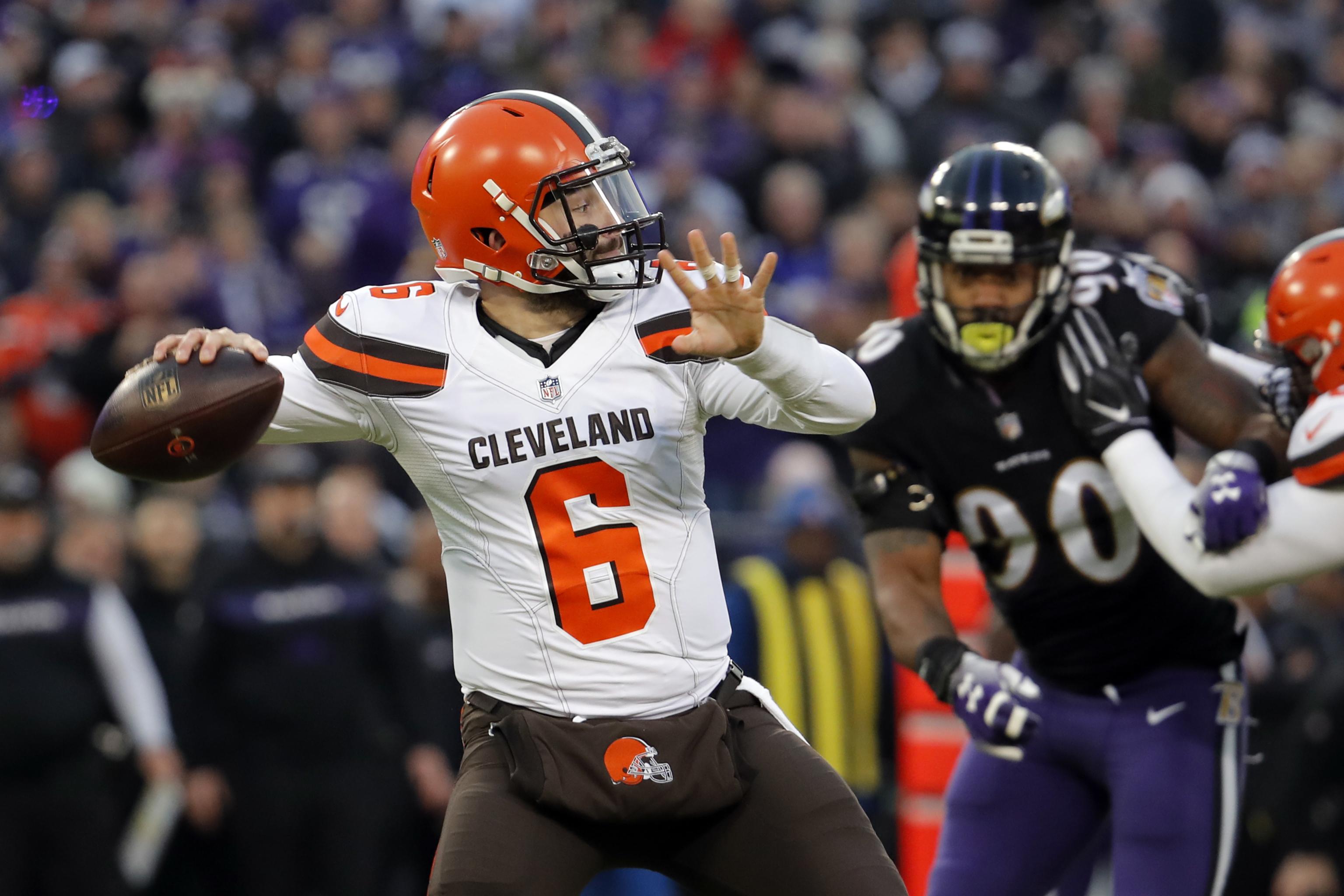 Baker Mayfield Cleveland Browns Framed 15 x 17 Rookie Touchdown