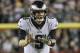Philadelphia Eagles quarterback Nick Foles (9) calls for the snap during the first half of the NFL football game between the Washington Redskins and the Philadelphia Eagles, Sunday, Dec. 30, 2018 in Landover, Md. (AP Photo/Mark Tenally)