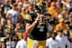 TAMPA, FL - JANUARY 01: Nate Stanley #4 of the Iowa Hawkeyes passes during the 2019 Outback Bowl against the Mississippi State Bulldogs at Raymond James Stadium on January 1, 2019 in Tampa, Florida. (Photo by Mike Ehrmann/Getty Images)