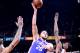 PHOENIX, AZ - JANUARY 02: Ben Simmons #25 of the Philadelphia 76ers shoots the ball against the Phoenix Suns on January 02, 2019 at Talking Stick Resort Arena in Phoenix, Arizona. NOTE TO USER: User expressly acknowledges and agrees that, by downloading and or using this photograph, user is consenting to the terms and conditions of the Getty Images License Agreement. Mandatory Copyright Notice: Copyright 2019 NBAE (Photo by Michael Gonzales/NBAE via Getty Images)