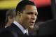 Tony Gonzalez appears on the CBS Thursday Night Football television show at Arrowhead Stadium before an NFL football game between the Kansas City Chiefs and the Denver Broncos, in Kansas City, Mo., Thursday, Sept. 17, 2015. (AP Photo/Ed Zurga)