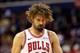 WASHINGTON, DC - DECEMBER 28: Robin Lopez #42 of the Chicago Bulls looks on against the Washington Wizards in the first half at Capital One Arena on December 28, 2018 in Washington, DC. NOTE TO USER: User expressly acknowledges and agrees that, by downloading and or using this photograph, User is consenting to the terms and conditions of the Getty Images License Agreement. (Photo by Rob Carr/Getty Images)