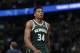 Milwaukee Bucks forward Giannis Antetokounmpo (34) in the second half of an NBA basketball game Sunday, Nov. 11, 2018, in Denver. Milwaukee won 121-114. (AP Photo/David Zalubowski)