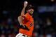 SAN FRANCISCO, CA - SEPTEMBER 28: Madison Bumgarner #40 of the San Francisco Giants pitches against the Los Angeles Dodgers during the first inning at AT&T Park on September 28, 2018 in San Francisco, California. The Los Angeles Dodgers defeated the San Francisco Giants 3-1. (Photo by Jason O. Watson/Getty Images)