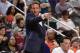 PHOENIX, AZ - JULY 5: Assistsant Coach Todd Troxel of the Phoenix Mercury coaches during the game against the Connecticut Sun on July 5, 2018 at Talking Stick Resort Arena in Phoenix, Arizona. NOTE TO USER: User expressly acknowledges and agrees that, by downloading and or using this Photograph, user is consenting to the terms and conditions of the Getty Images License Agreement. Mandatory Copyright Notice: Copyright 2018 NBAE (Photo by Barry Gossage/NBAE via Getty Images)