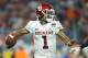 MIAMI, FL - DECEMBER 29: Kyler Murray #1 of the Oklahoma Sooners looks to pass against the Alabama Crimson Tide during the College Football Playoff Semifinal at the Capital One Orange Bowl at Hard Rock Stadium on December 29, 2018 in Miami, Florida. (Photo by Michael Reaves/Getty Images)