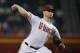 Arizona Diamondbacks starting pitcher Shelby Miller throws a pitch against the San Diego Padres during the first inning of a baseball game Thursday, July 5, 2018, in Phoenix. (AP Photo/Ross D. Franklin)