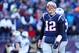FOXBOROUGH, MASSACHUSETTS - DECEMBER 30: Tom Brady #12 of the New England Patriots looks on during the game against the New York Jets at Gillette Stadium on December 30, 2018 in Foxborough, Massachusetts. (Photo by Maddie Meyer/Getty Images)