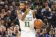 BOSTON, MA - JANUARY 9: Kyrie Irving #11 of the Boston Celtics handles the ball during the game against the Indiana Pacers on January 9, 2019 at the TD Garden in Boston, Massachusetts. NOTE TO USER: User expressly acknowledges and agrees that, by downloading and or using this photograph, User is consenting to the terms and conditions of the Getty Images License Agreement. Mandatory Copyright Notice: Copyright 2019 NBAE (Photo by Steve Babineau/NBAE via Getty Images)