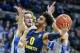 Marquette's Markus Howard (0) goes to the basket in front of Creighton's Samson Froling, left, during the first half of an NCAA college basketball game in Omaha, Neb., Wednesday, Jan. 9, 2019. (AP Photo/Nati Harnik)