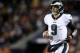 CHICAGO, ILLINOIS - JANUARY 06: Nick Foles #9 of the Philadelphia Eagles jogs across the field in the fourth quarter of the NFC Wild Card Playoff game against the Chicago Bears at Soldier Field on January 06, 2019 in Chicago, Illinois. (Photo by Dylan Buell/Getty Images)