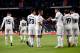 MADRID, SPAIN - JANUARY 9: (L-R) Federico Valverde of Real Madrid, Dani Ceballos of Real Madrid, Sergio Reguilon of Real Madrid, Cristo G. of Real Madrid, Sergio Ramos of Real Madrid, Alvaro Odriozola of Real Madrid, Nacho of Real Madrid celebrate goal during the Spanish Copa del Rey match between Real Madrid v Leganes at the Santiago Bernabeu on January 9, 2019 in Madrid Spain (Photo by David S. Bustamante/Soccrates/Getty Images)