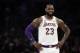 Los Angeles Lakers' LeBron James (23) during the first half of an NBA basketball game against the Memphis Grizzlies Sunday, Dec. 23, 2018, in Los Angeles. (AP Photo/Marcio Jose Sanchez)