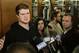 New York Jets quarterback Sam Darnold talks to reporters in the locker room in Florham Park, N.J., Monday, Dec. 31, 2018. The search for a new coach has begun for the New York Jets. After firing Todd Bowles on Sunday night, the team is focused on bringing in someone who will be able to lead a franchise that has missed the playoffs for eight straight seasons but has a promising young quarterback in Darnold and expects to be busy in free agency this offseason.(AP Photo/Seth Wenig)